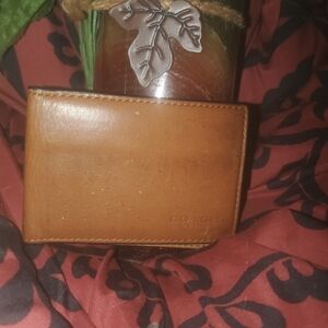 Coach leather ID card holder wallet